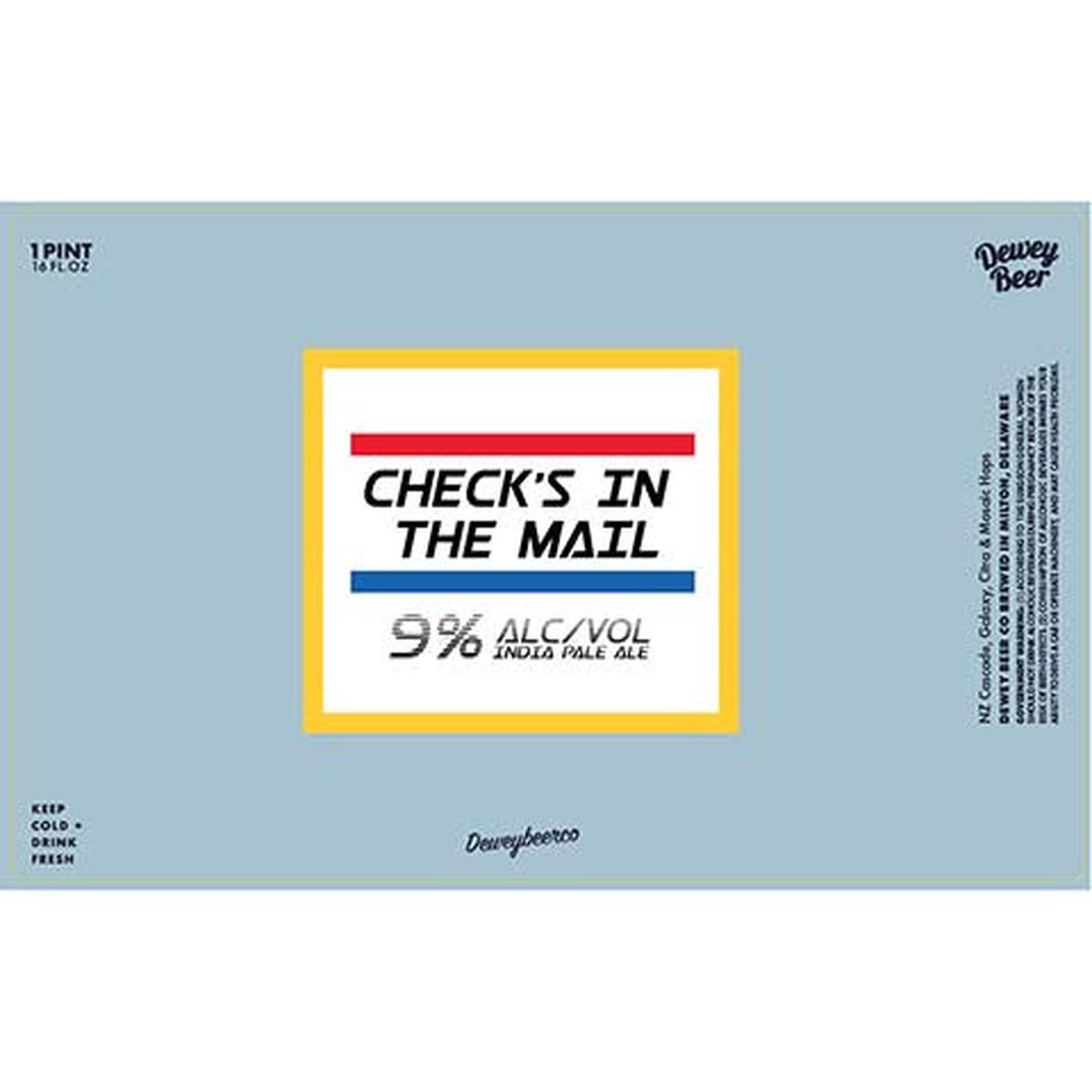 Dewey Beer Check's In The Mail IPA - 16OZ SINGLE CAN