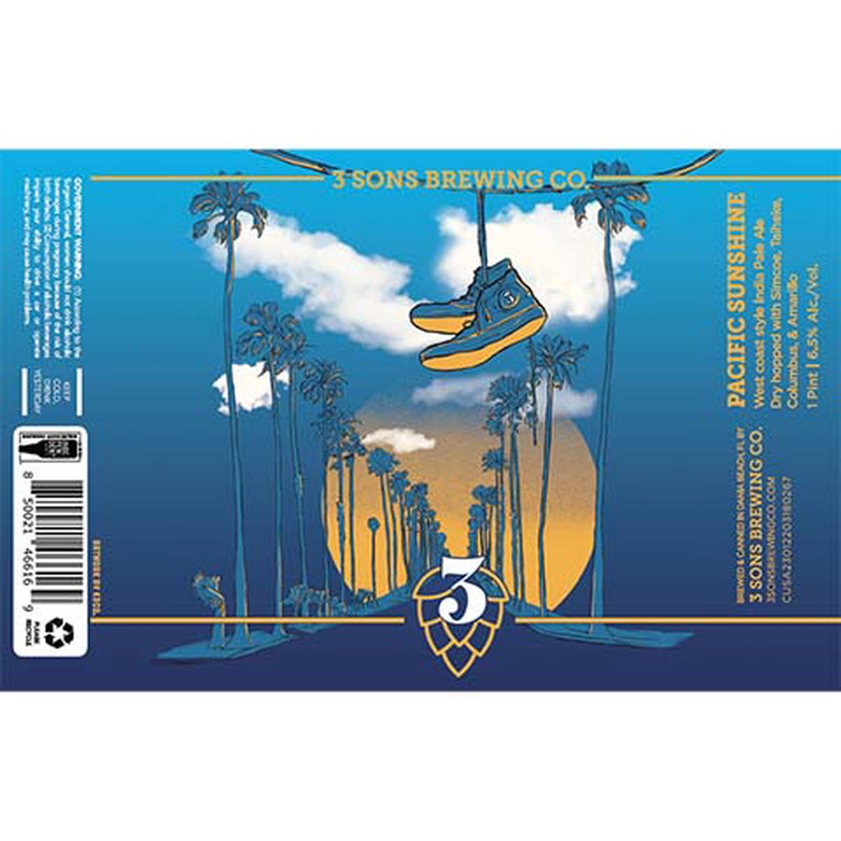 3 Sons Pacific Sunshine IPA - 16OZ SINGLE CAN