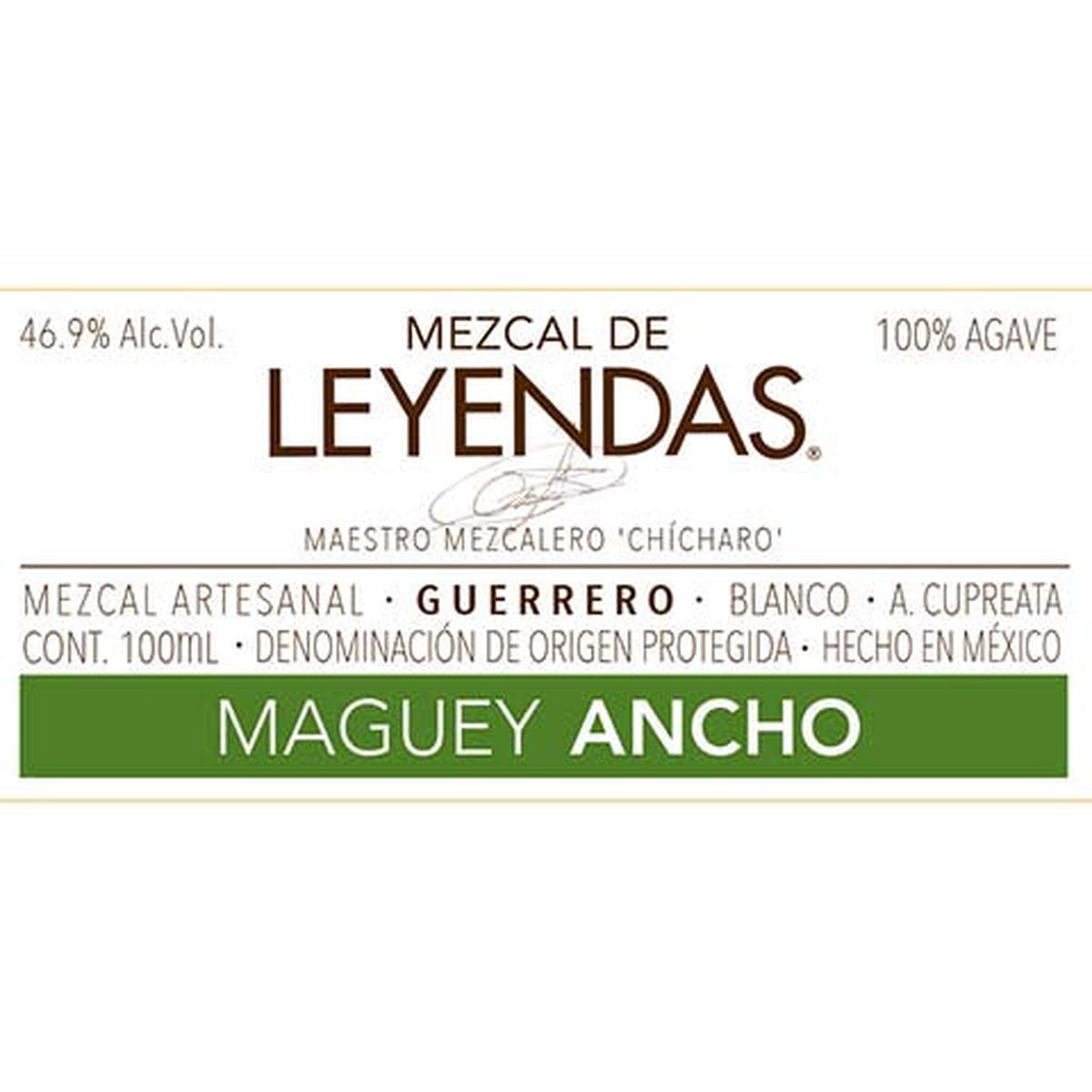 Mezcal de Leyendas 'Maguey Ancho' Guerrero Mezcal Artesanal - 100ML BTL