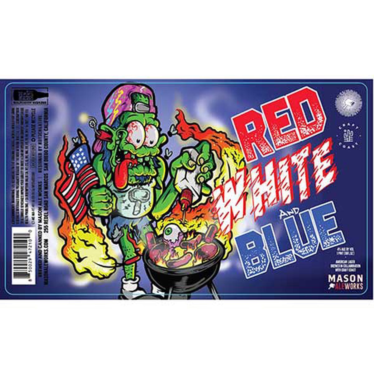 Mason Aleworks Red White and Blue Lager - 16OZ SINGLE CAN
