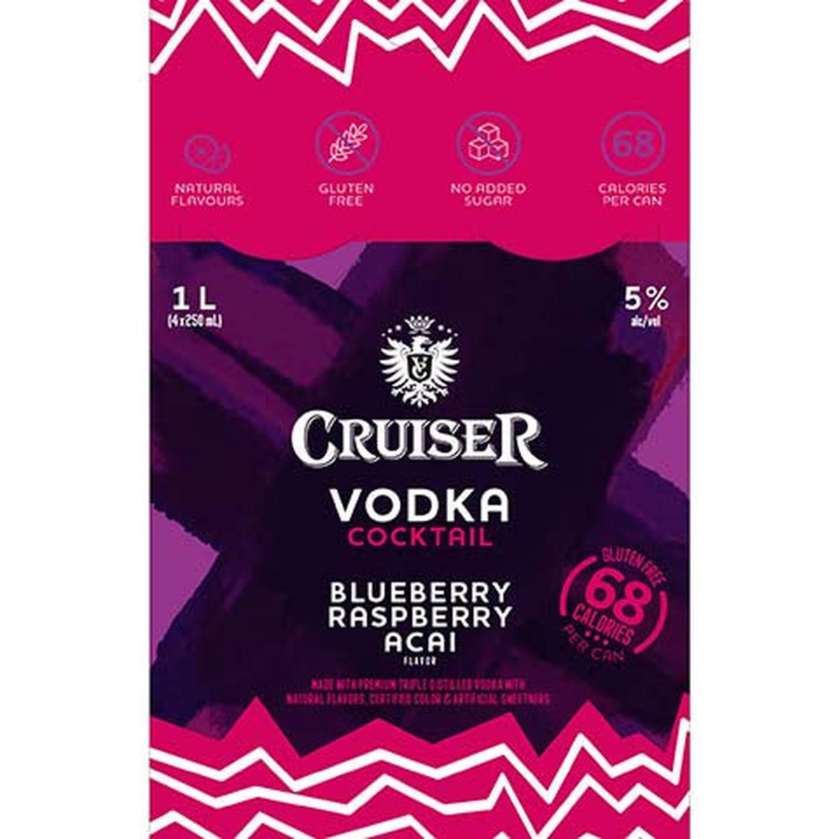 Cruiser Blueberry Raspberry Acai Vodka Cocktail - 250ML CAN