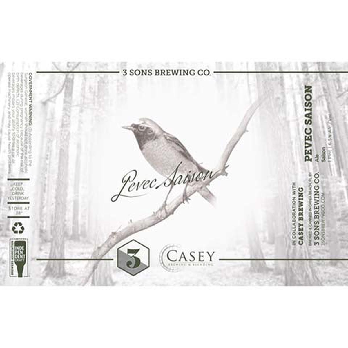 3 Sons Pevec Saison Ale - 16OZ SINGLE CAN