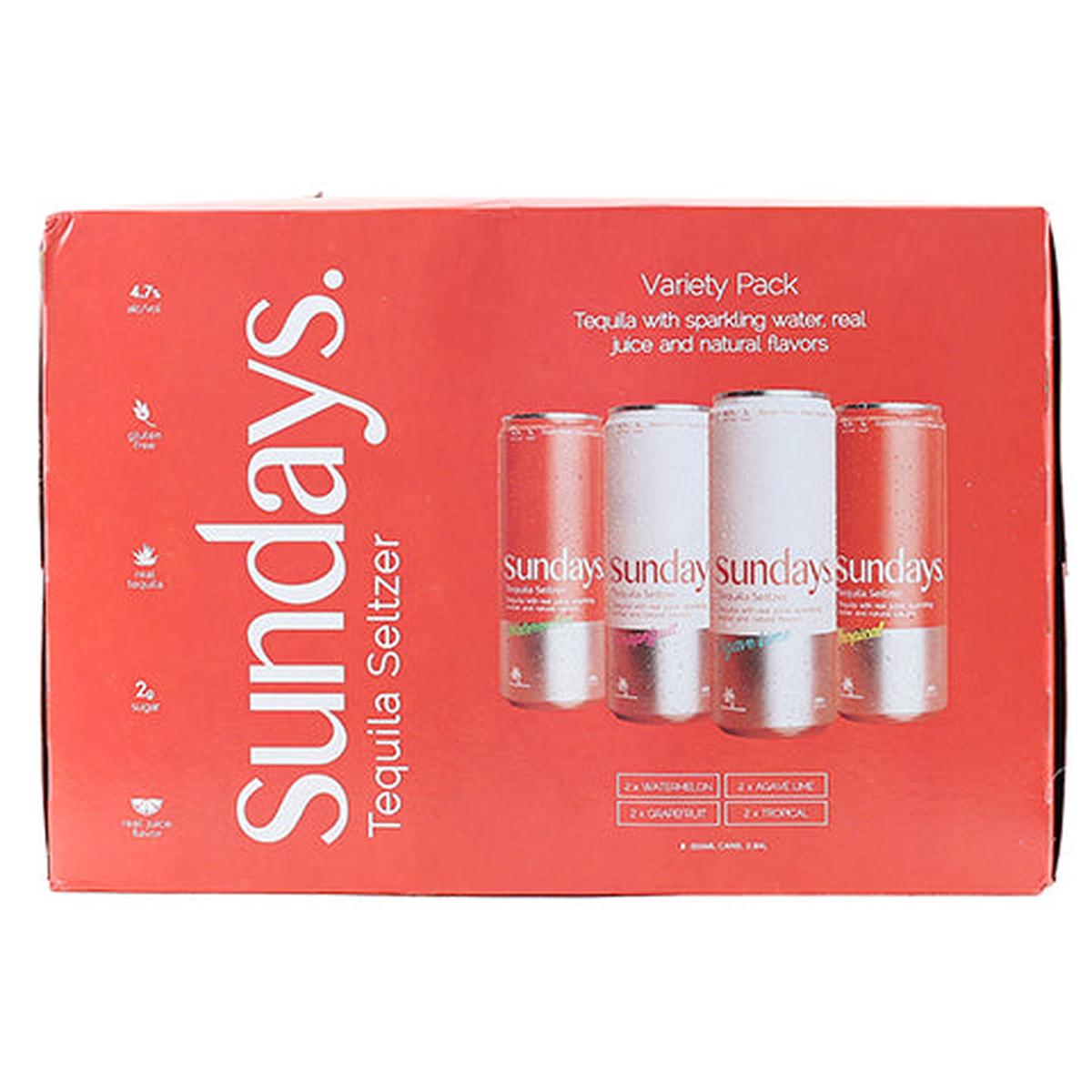 Los Sundays Tequila Seltzer Variety Pack - 8 x 355ML CAN