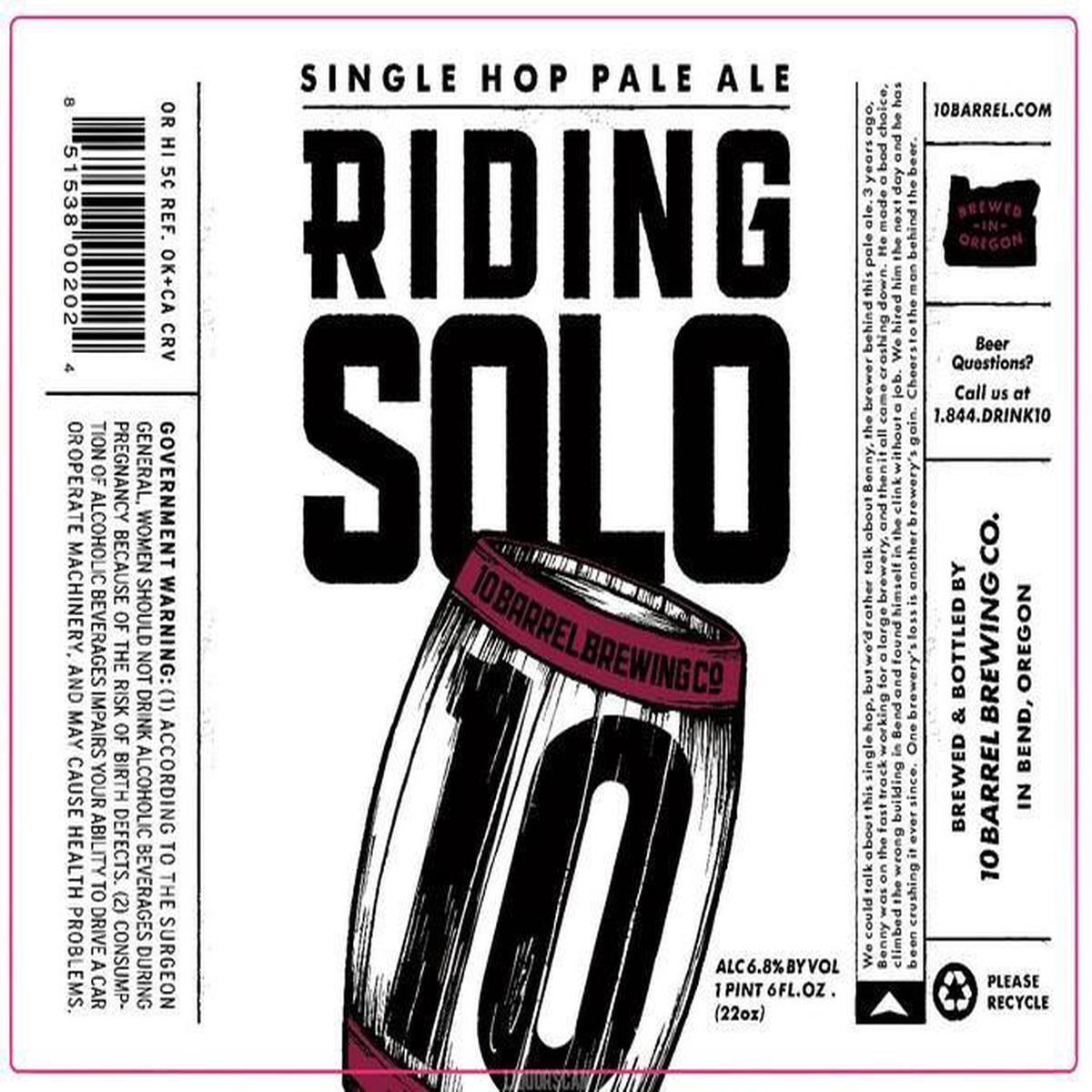 10 Barrel Riding Solo American Pale Ale