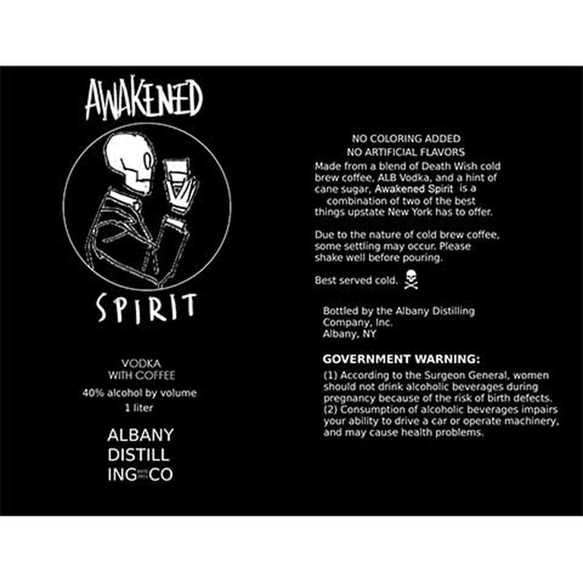 Albany Awakened Spirit Vodka with Coffee - 1L BTL