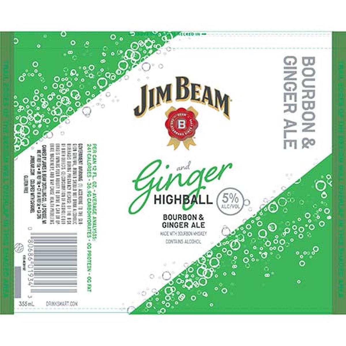 Jim Beam Bourbon & Ginger Highball - 12OZ SINGLE CAN