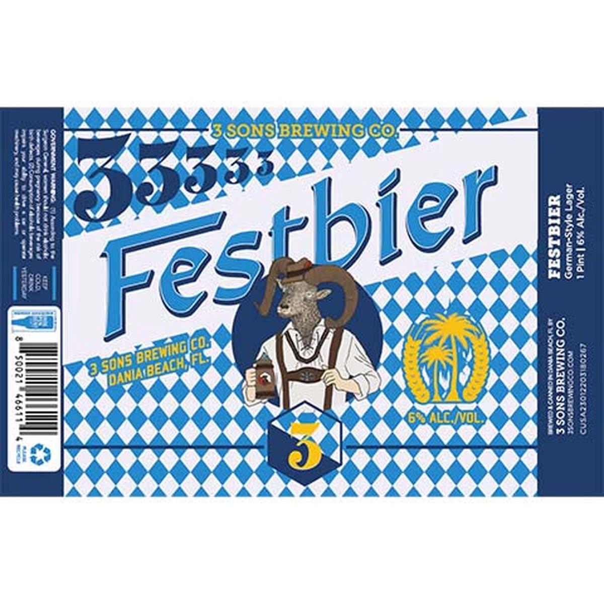 3 Sons Festbier Lager - 16OZ SINGLE CAN