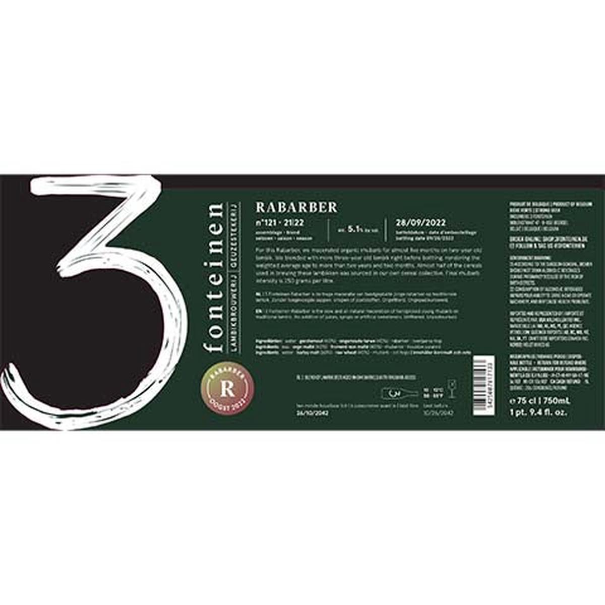 3 Fonteinen Rabarber - 750ML BTL