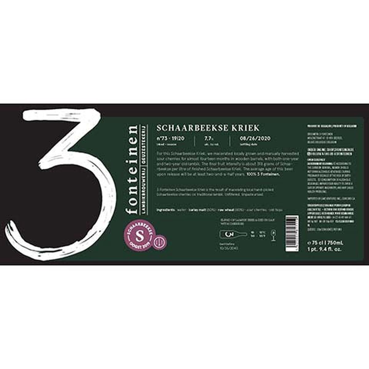 3 Fonteinen Schaarbeekse Kriek - 750ML BTL
