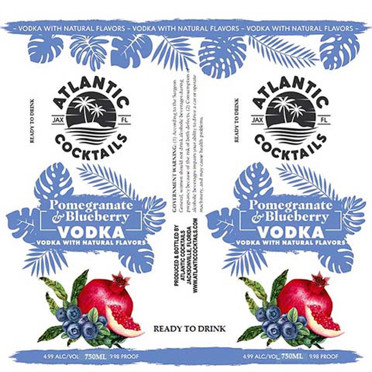 Atlantic Cocktails Pomegranate & Blueberry Vodka - 750ML BTL