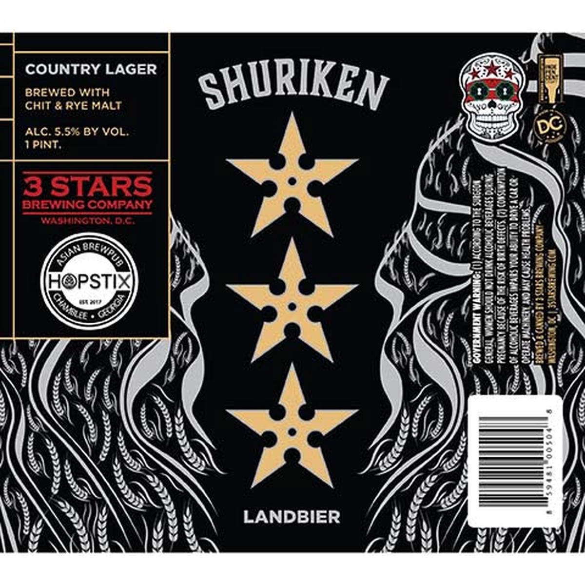 3 Stars Shuriken Landbier - 16OZ SINGLE CAN