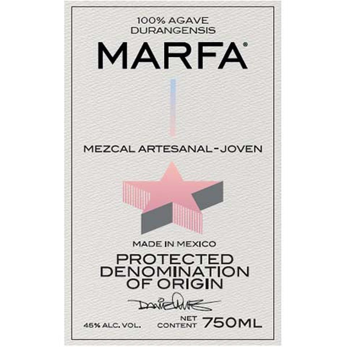 Marfa 100% Agave Durangensis Mezcal Joven - 750ML BTL
