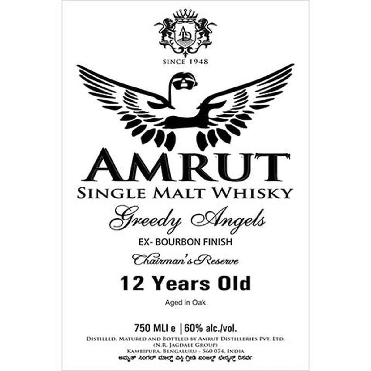 Amrut Greedy Angels 12 Years Old Chairman's Reserve Whisky - 750ML BTL