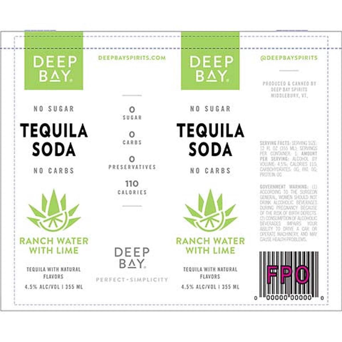 Deep Bay Ranch Water with Lime Tequila Soda - 12OZ SINGLE CAN
