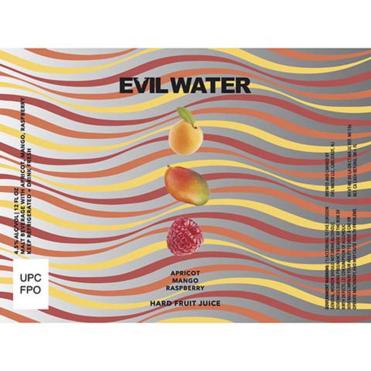 Evil Water Hard Fruit Juice (Apricot, Mango, Raspberry) - 12OZ SINGLE CAN