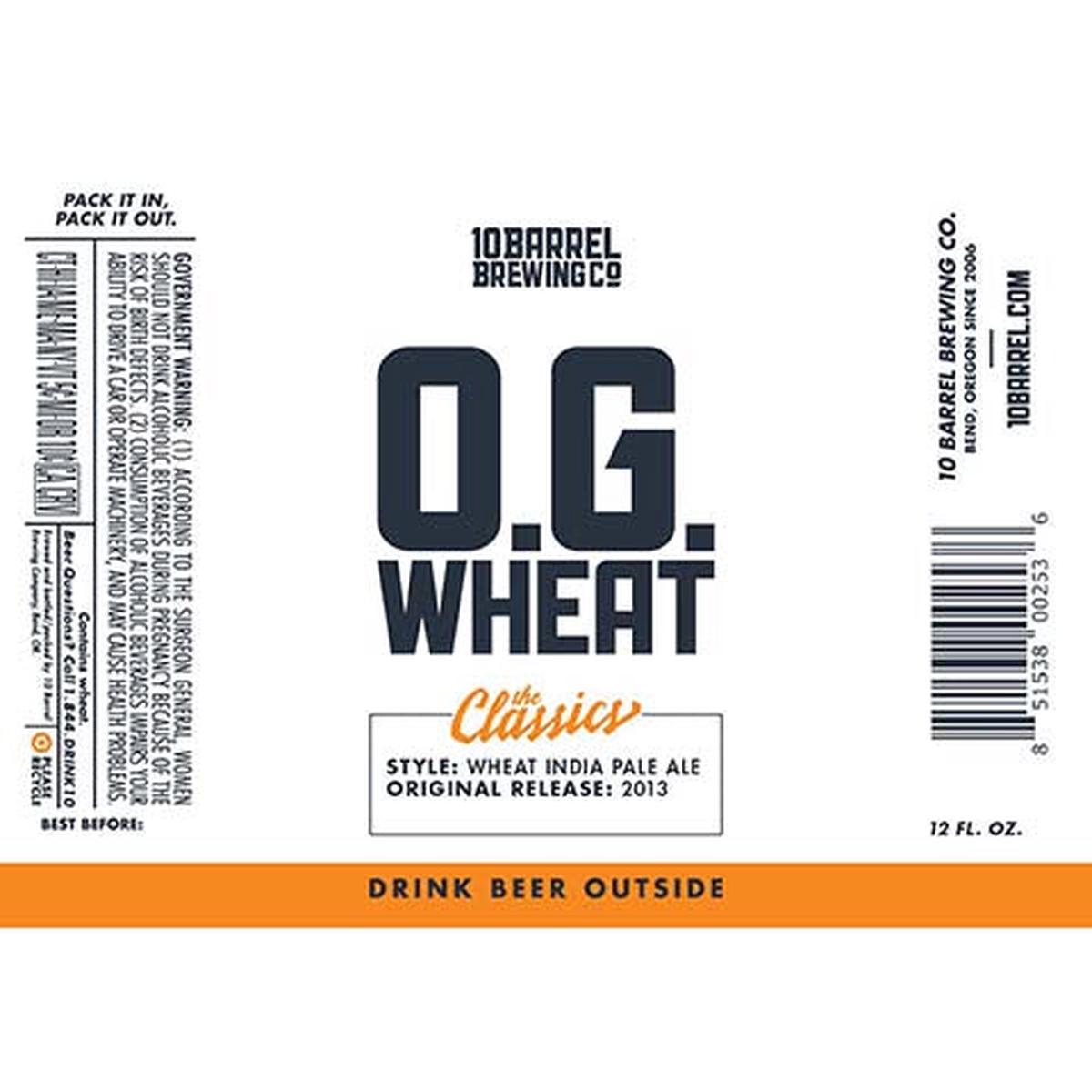 10 Barrel O.G. Wheat IPA - 12OZ SINGLE CAN