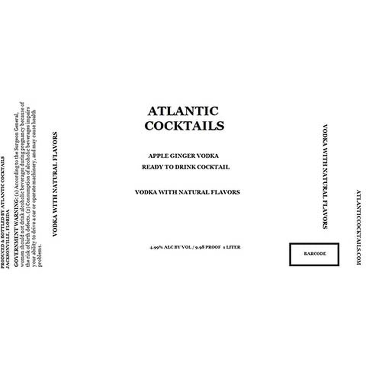 Atlantic Cocktails Apple Ginger Vodka - 1L BTL