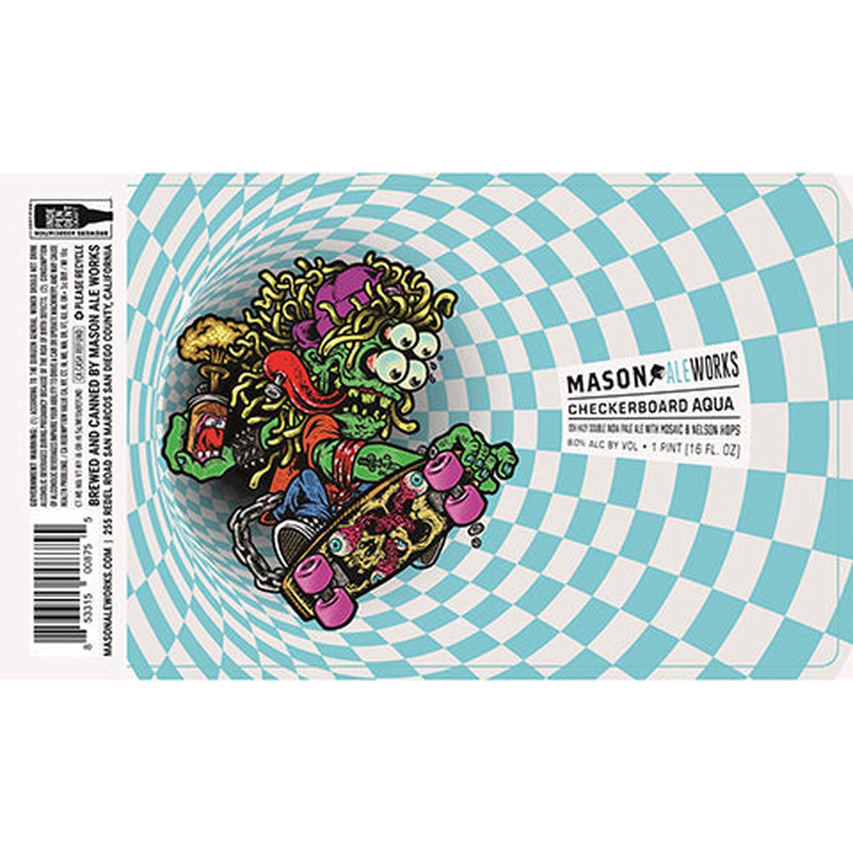 Mason Ale Works Checkerboard Aqua Hazy DIPA - 16OZ SINGLE CAN