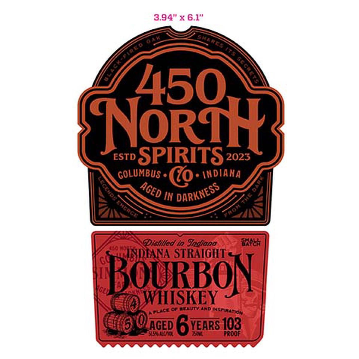 450 North 6-Year-Old Indiana Straight Bourbon Whiskey - 750ML SINGLE BTL