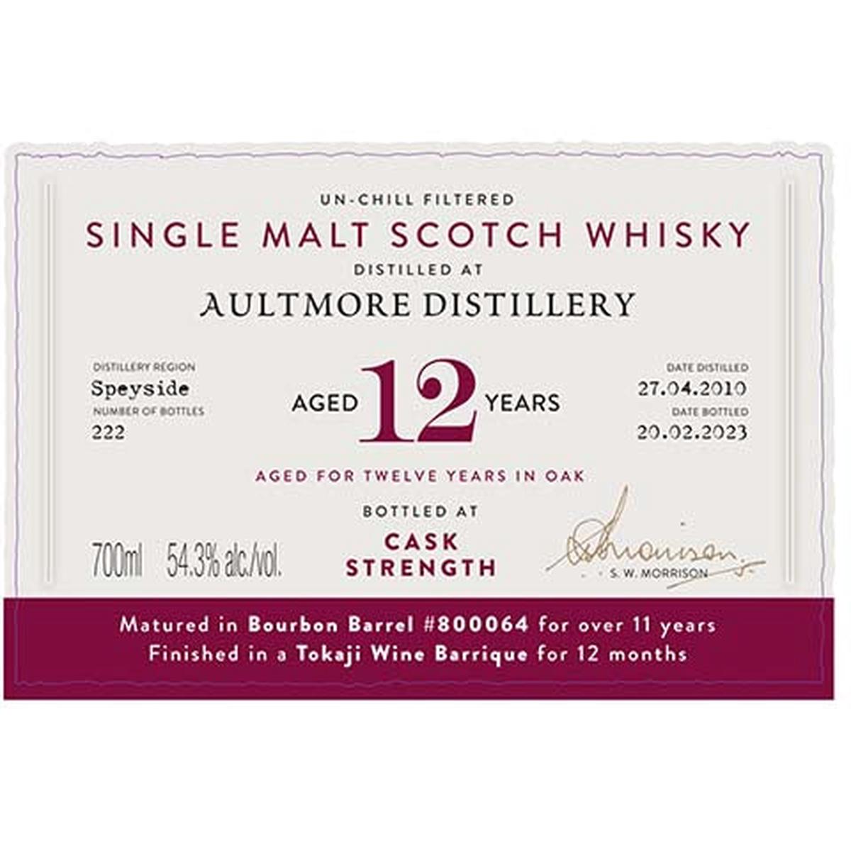 A.D. Rattray Aultmore Aged 12 Years Single Malt Scotch Whisky - 700ML BTL