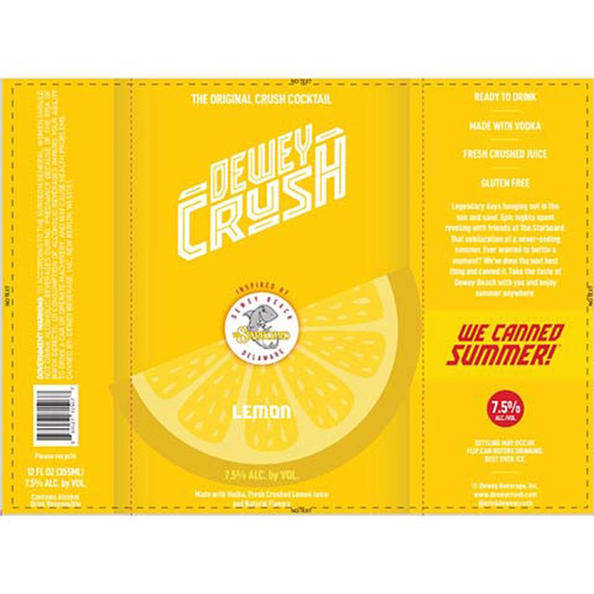 Dewey Crush Lemon - 12OZ SINGLE BTL