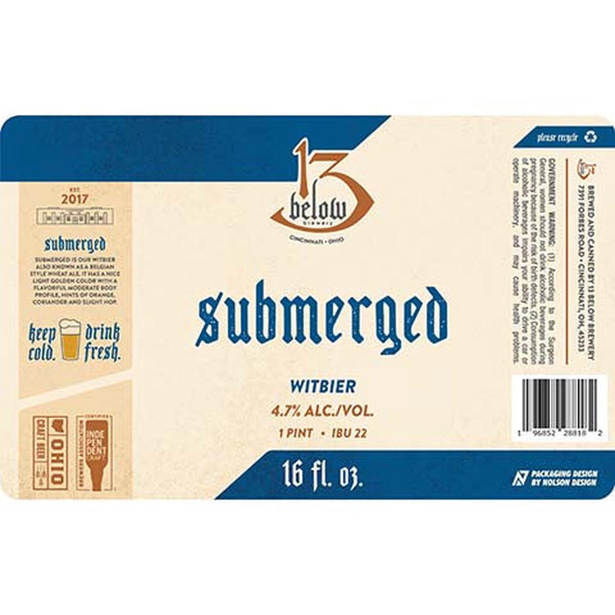 13 Below Submerged Witbier - 16OZ SINGLE CAN