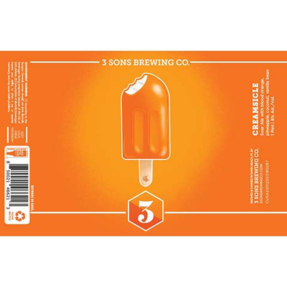 3 Sons Creamsicle Sour Ale - 16OZ SINGLE CAN
