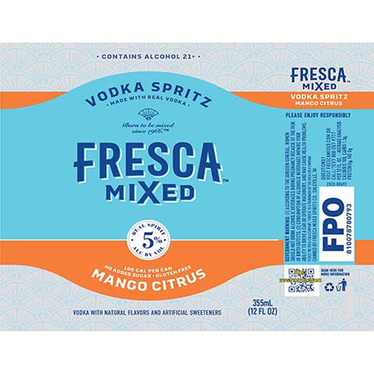 Fresca Mixed Vodka Spritz Mango Citrus - 12OZ SINGLE CAN