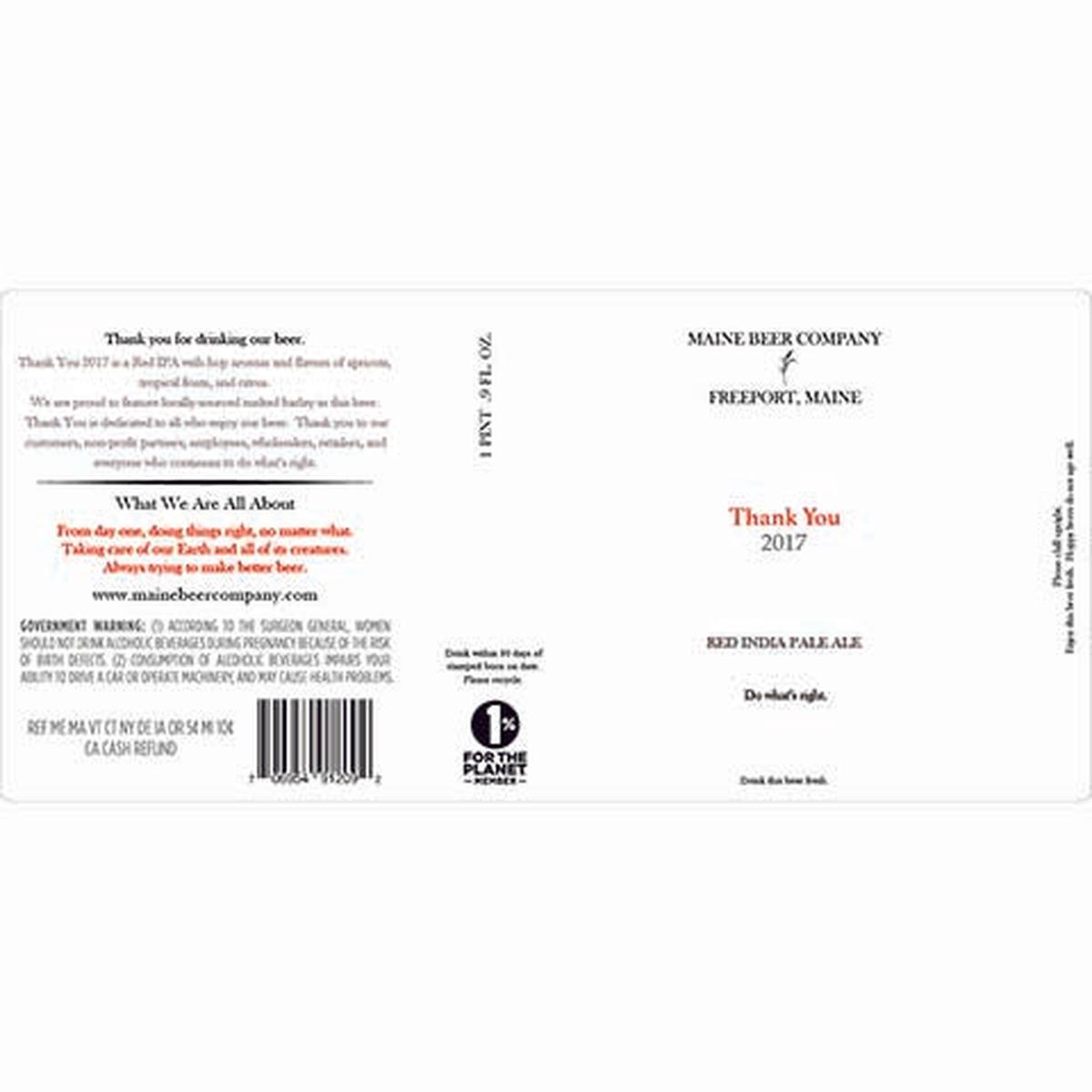 Maine Thank You 2017 Red IPA - 500ML BTL