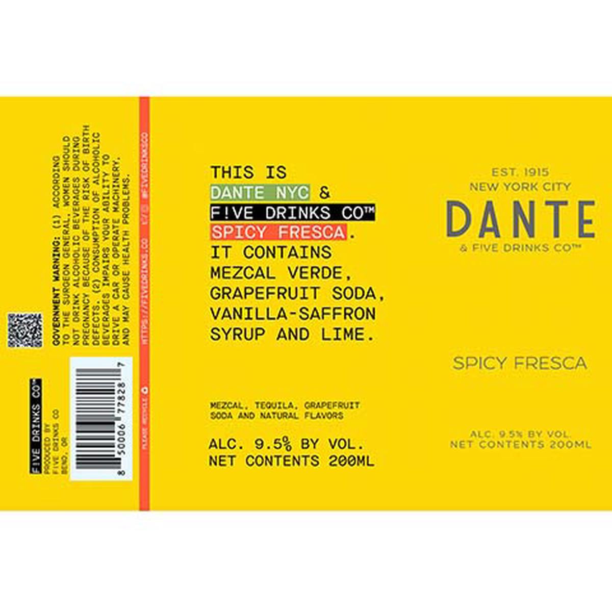 F!ve Drinks/Dante NYC Spicy Fresca - 200ML CAN