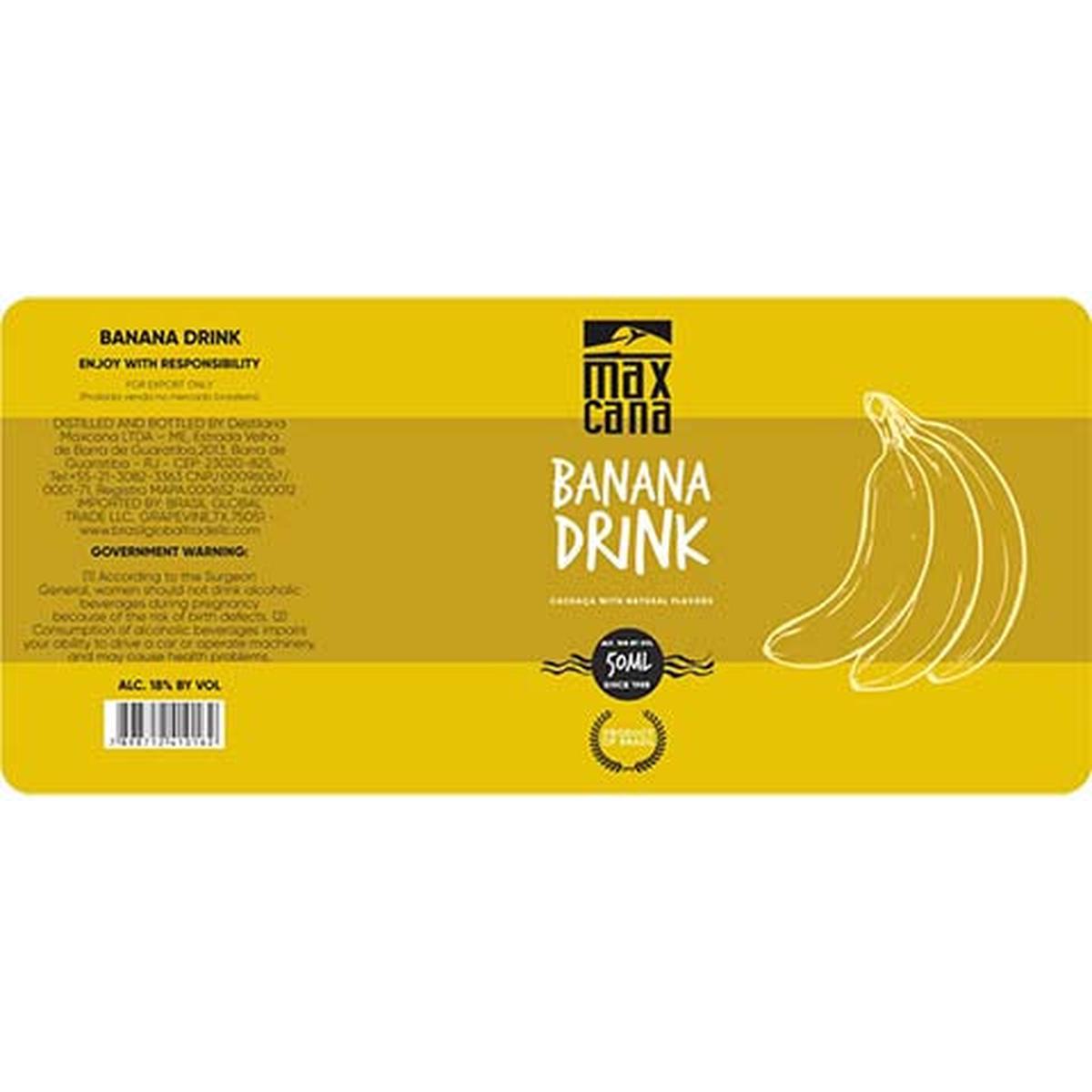 Maxcana Banana Drink Cachaca - 50ML BTL