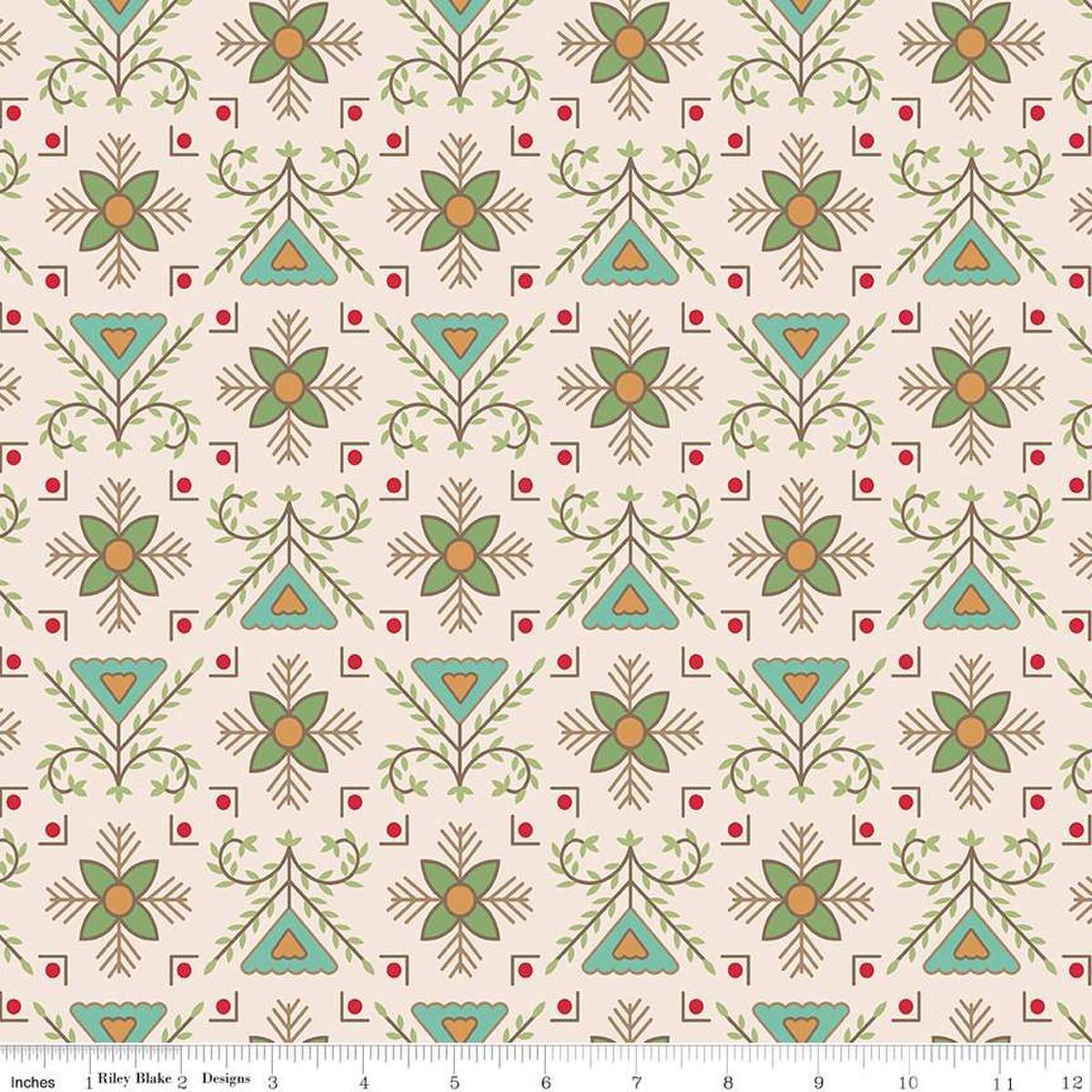 2yd 26″ End of Bolt – SALE Home Town Holiday Stitchery WIDEBACK WB14928 Basil – Riley Blake Designs – 108″ – Quilting Cotton Fabric