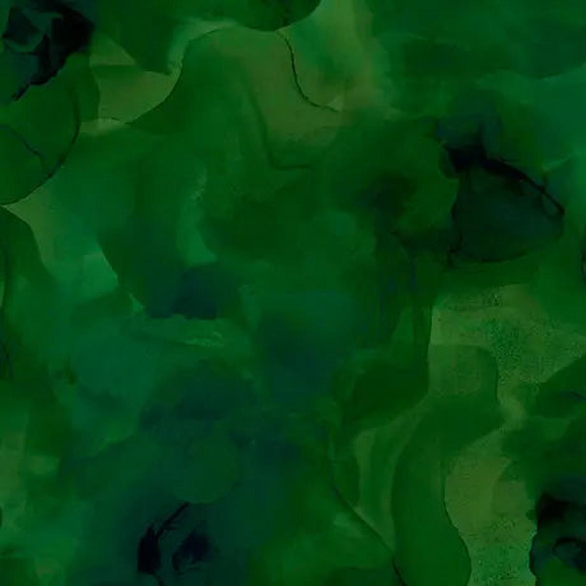 Green Evergreen Aura Watercolor Blender Wideback Cotton Fabric per yard