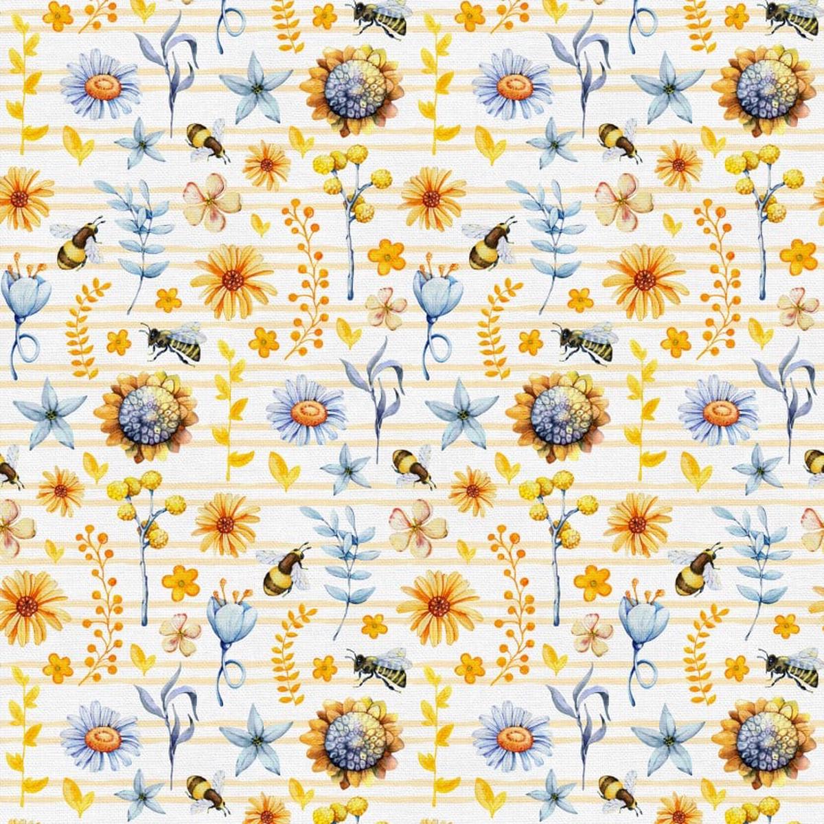 Pollination Sweet As Can Bee Cotton 118″ Wideback Fabric Per Yard