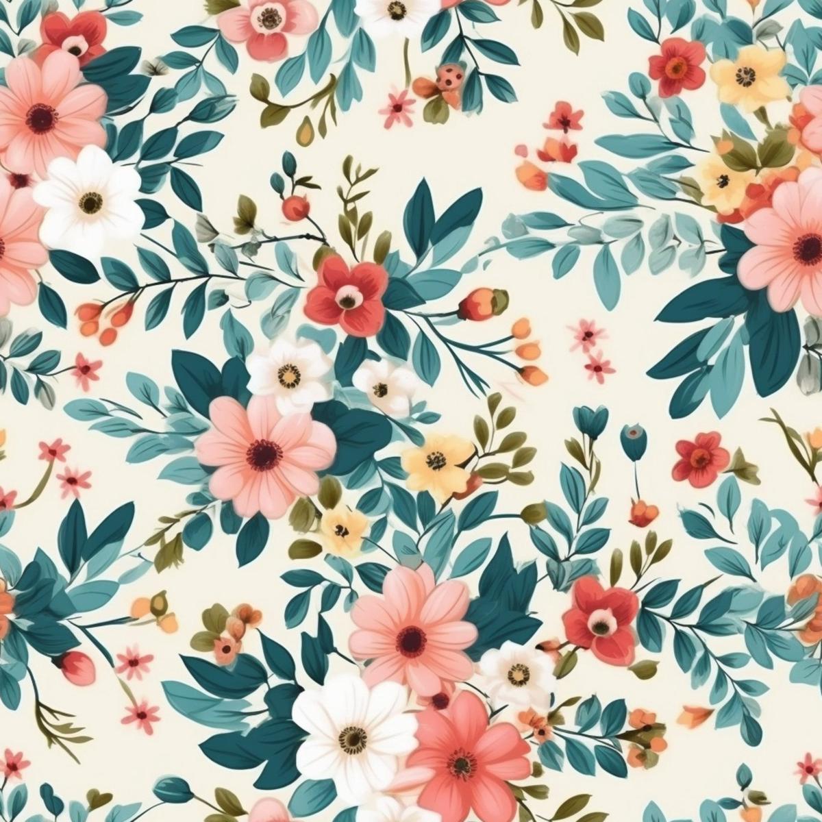 Vintage Floral Pattern 3 Quilting Cotton Fabric