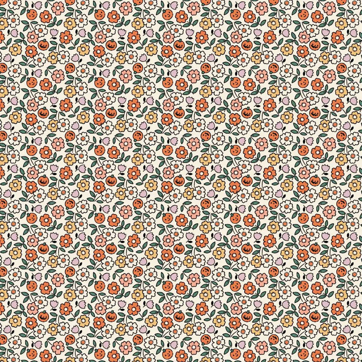 Sweet Tooth | Natural Pumpkin Blossoms by Elea Lutz for Poppie Cotton | ST24323